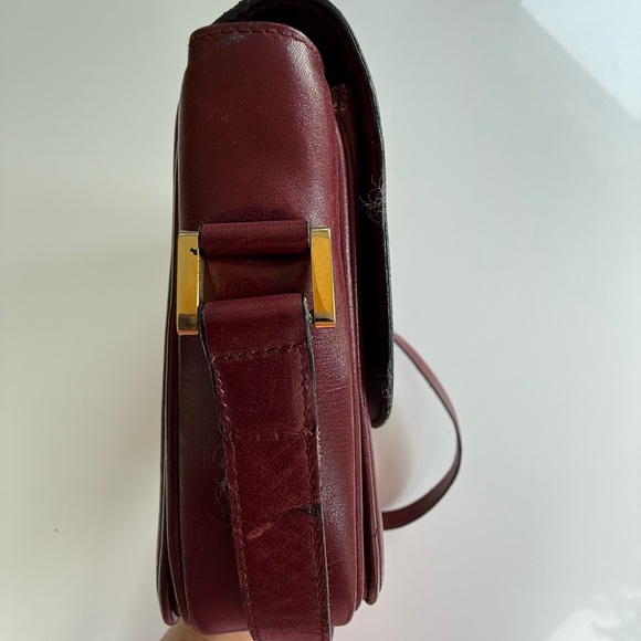 VINTAGE Lancel Paris Crossbody Purse Burgundy Wine w/Adjustable Strap - Picture 6 of 16